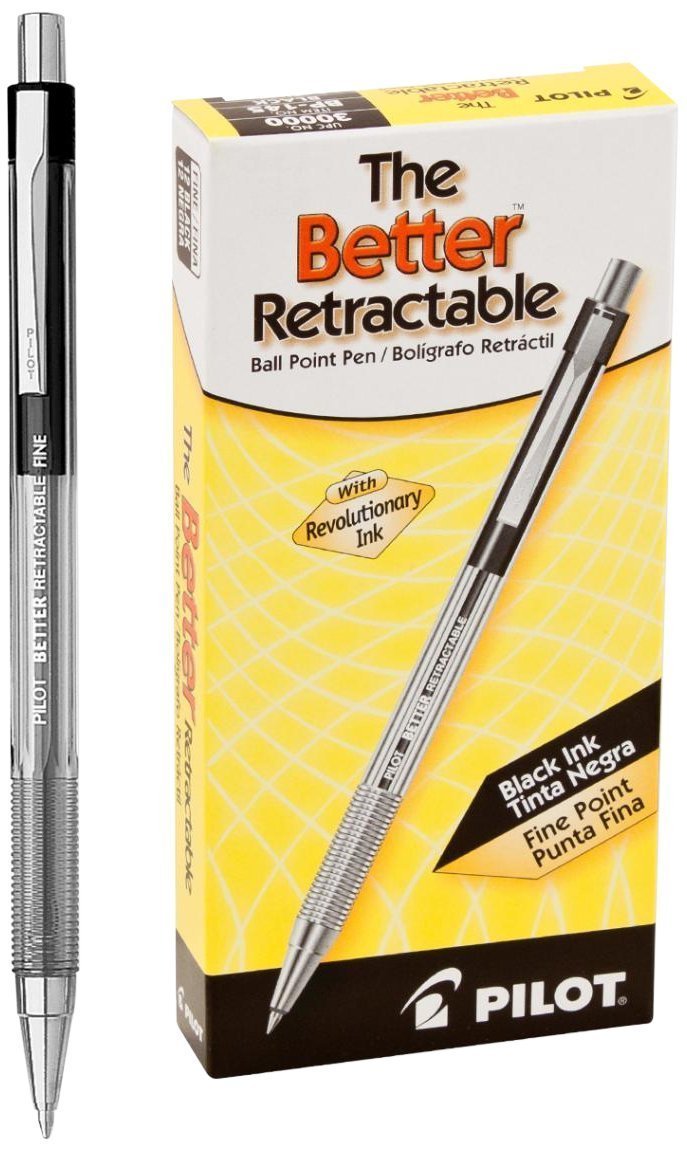 Better Retractable Ballpoint Pens, Black