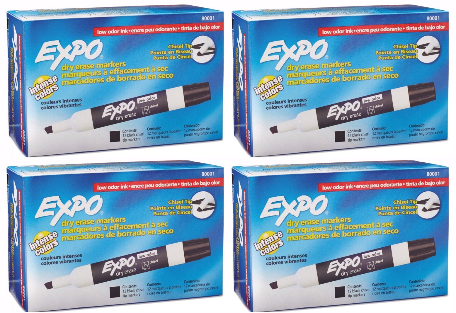 Low-Odor Chisel Dry Erase Markers